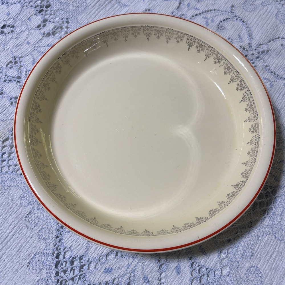 Homer Laughlin Oven Serve 10" Red Stripe Pie Plate